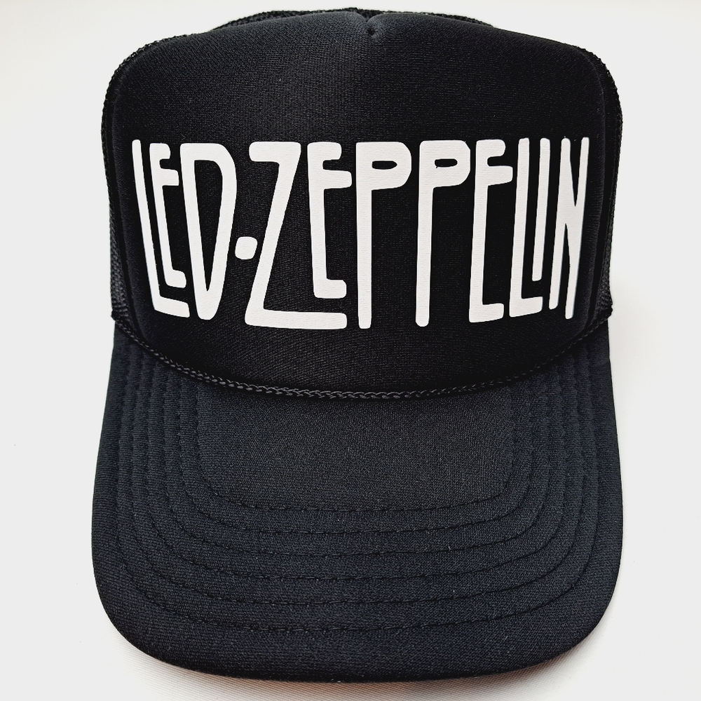 Led-Zeppelin Foam Trucker Mesh Snapback Cap Hat Black